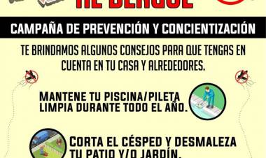 VILLA DOLORES : CON EL CALOR APARECE EL DENGUE Y COMBATIRLO ES TAREA DE TODOS.