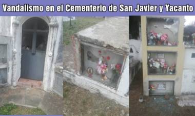 VANDALISMO EN EL CEMENTERIO DE SAN JAVIER Y YACANTO, TRASLASIERRA CÓRDOBA.