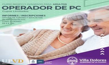 VILLA DOLORES : CURSO DE OPERADOR DE PC PARA ADULTOS.