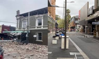 PRIMERAS IMÁGENES DE LA DESTRUCCIÓN DEJADA POR EL TERREMOTO DE 5,8 EN AUSTRALIA