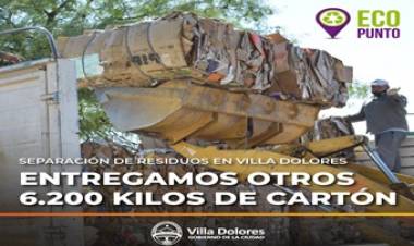 VILLA DOLORES CONTINÚA CON SU PROGRAMA DE SEPARACIÓN DE RESIDUOS, QUE PERMITE REUTILIZARLOS Y RECICLARLOS.