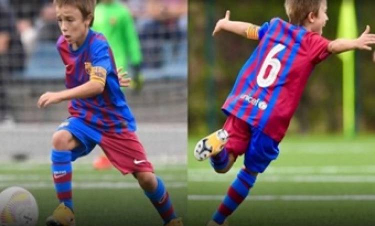 TIENE 7 AÑOS Y JUEGA EN BARCELONA : EL SALTEÑO QUE SIGUE LOS PASO DE MESSI.