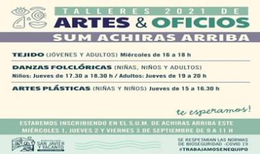  ACHIRAS ARRIBA, SAN JAVIER : TALLERES DE ARTES Y OFICIOS.