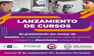 PRESENTACIÓN DE LOS CURSOS DE GASISTA Y ELECTRICISTA CON TÍTULOS DE VALIDEZ NACIONAL.