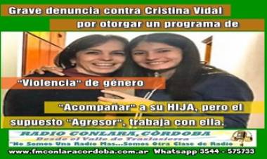 MIRA LA DENUNCIA - Villa Dolores : Grave denuncia contra Cristina Vidal, por otorgar un Programa de Violencia de Género "Acompañar" a su Hija.