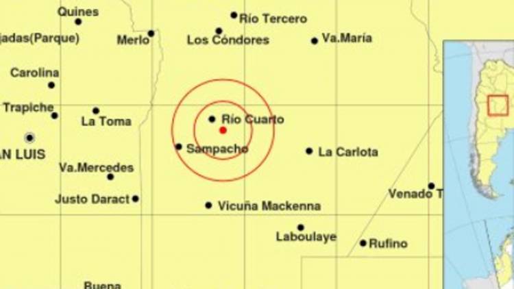 SE REGISTRO UN SISMO EN LA ZONA DE RÍO CUARTO,CÓRDOBA EN LA TARDE DEL JUEVES 25 DE MARZO.