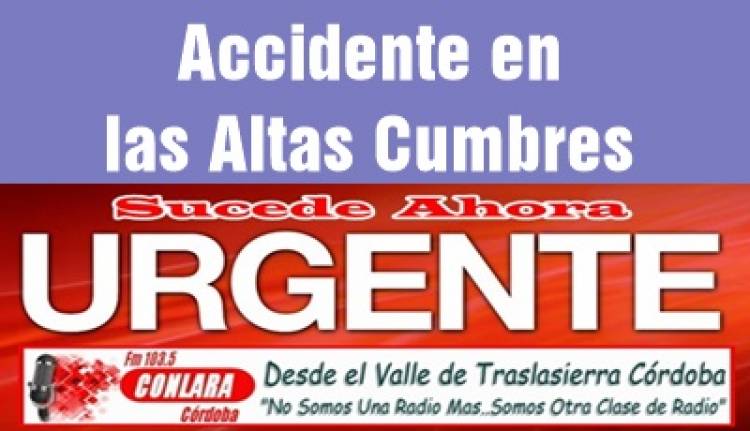 ACCIDENTE DE TRÁNSITO EN ALTAS CUMBRES.